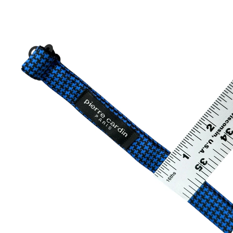 Pajarita ajustable Pierre Cardin Paris azul negro pata de gallo preppy Foto 2 de 4