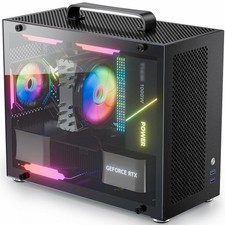Micro ATX PC Case, ARGB Fans, Tempered Glass, Mini ITX/MATX Tower, USB 3.0