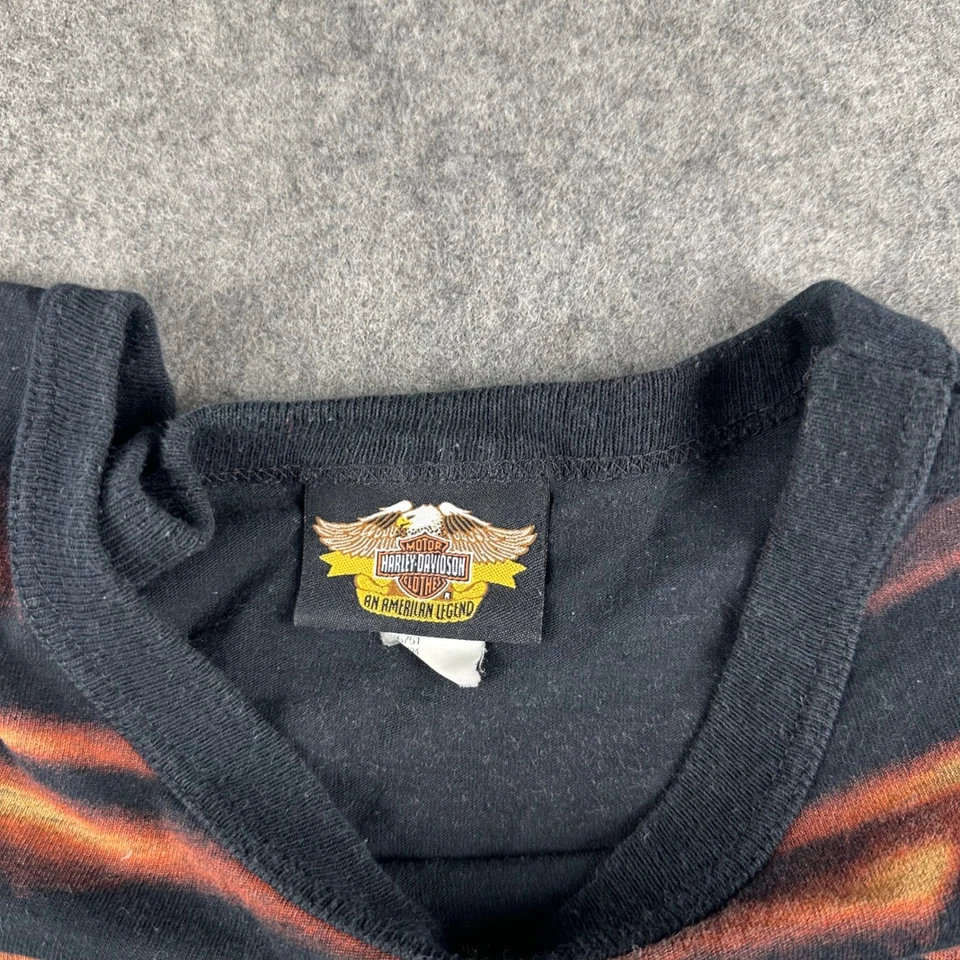 Harley Davidson Motorcycles Long Sleeve T Shirt Men XL Black All Over Print RARE - Image 3 of 4