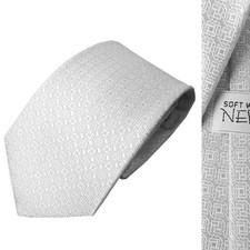 NEW FORMAL Men's Formal Silk 100 Necktie Silver Gray NF07