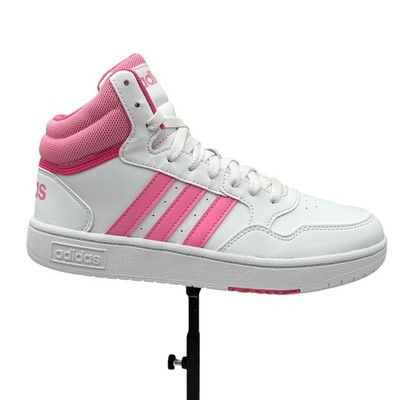 adidas Hoops 3.0 Mid Top Girls Basketball Sneakers Size 7 White/Bliss Pink/Pulse