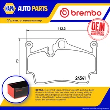 Brake Pads Set fits PORSCHE CAYMAN 981, 987 3.4 Rear 08 to 16 Brembo 98735293901