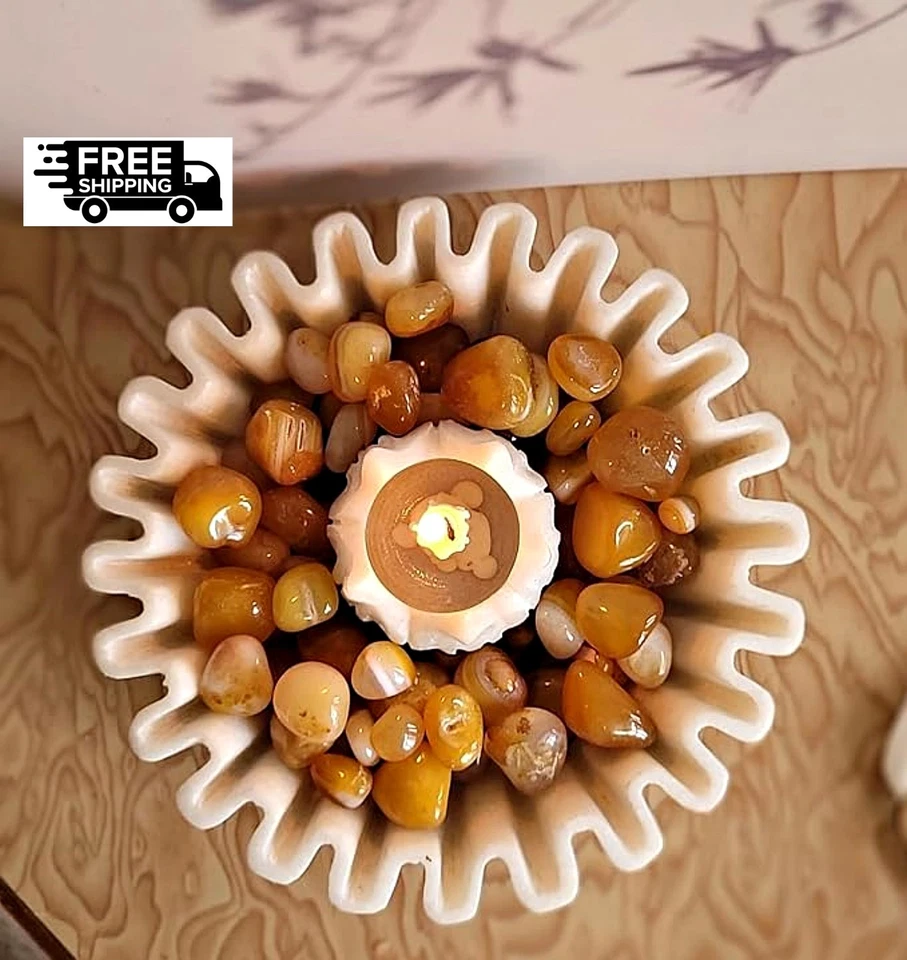 Cuenco de mármol y candelabro dúo - Juego decorativo multiuso de 2 piezas para oficina en casa Foto 4 de 4