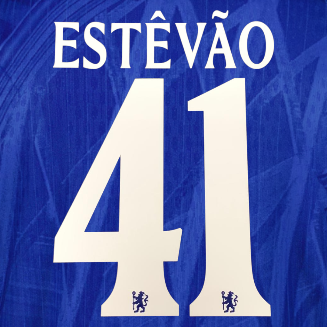 OFFICIAL ESTEVAO #41 Chelsea FC Home 2025-26 Cup UCL Print | eBay