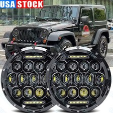 For Jeep Wrangler Jk 2007-2018 Tj 97-06 Lj Cj 7 Led Headlights Hilo Beam Drl