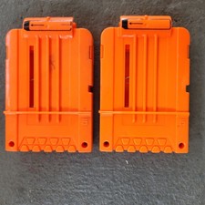 Lot of 2 Nerf 6 Round Dart Clip Ammo Magazine Cartridges C-015C
