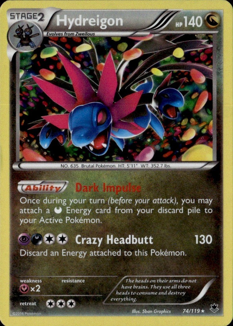 Hydreigon Holo Holo Rare PHF XY - Phantom Forces 74/119 LP