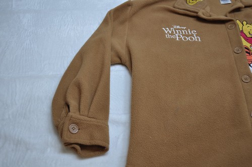 Disney Winnie the Pooh Fleece Jacket Childrens Medium Button Up Embroidered Cozy - Picture 7 of 12