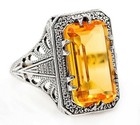 10CT  Citrine 925 Sterling Silver Victorian Look Ring Jewelry Sz 7 — photo 2