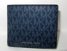 Michael Kors Cooper Billfold Wallet Coin Pocket Admiral Blue Signature NWT 128