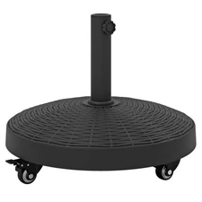 50 lbs.20.5 in.Wicker Style Resin Heavy-Duty Patio Umbrella Base Stand in Black
