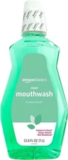 Amazon Basics Fresh Breath Mouthwash, Mint, 33.8 Fl Oz