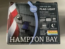 Hampton Bay 50-Lumens Black Solar White LED Flag Pole Light