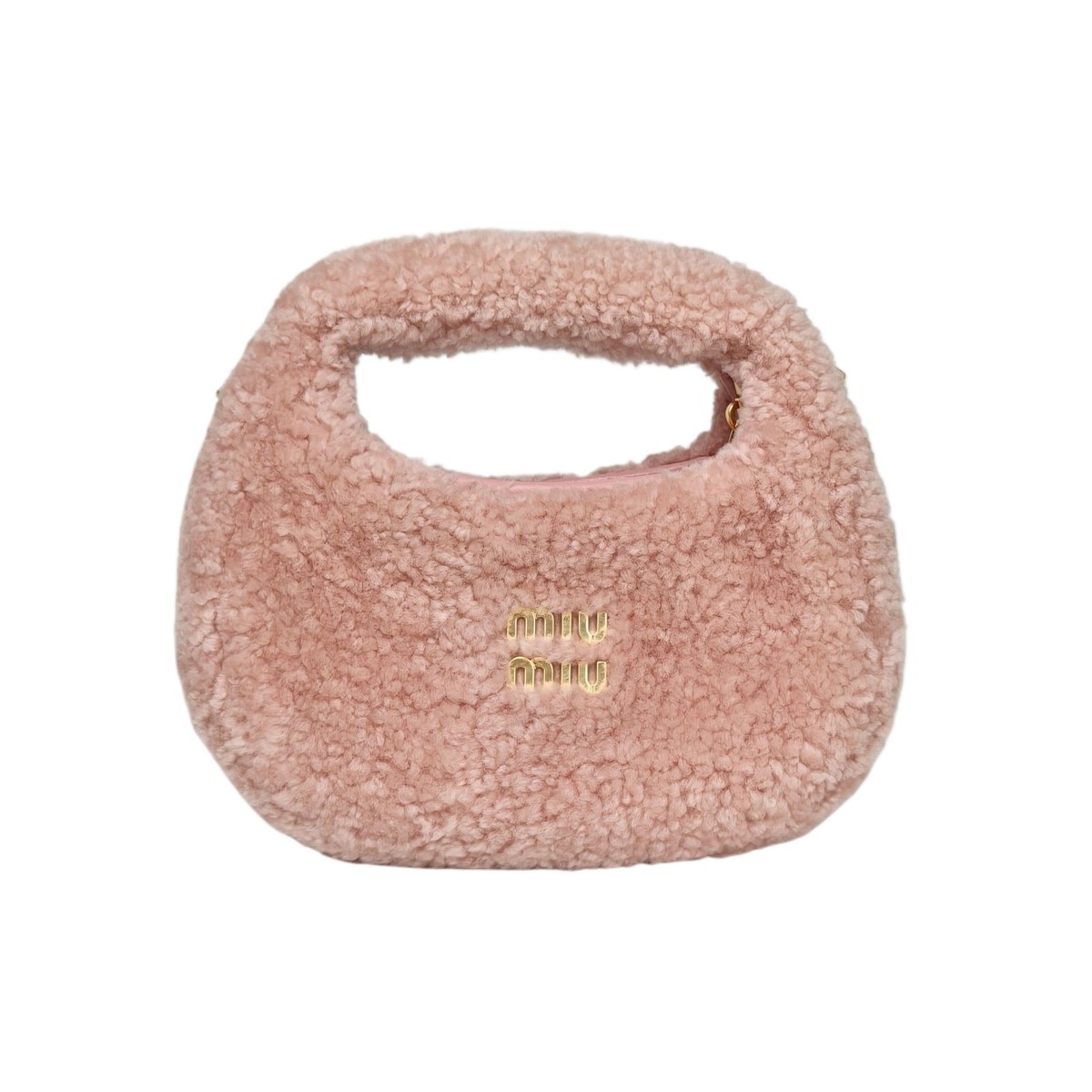 MIUMIU Pink Wool Mini Wander Handbag Hobo Shoulder Bag Handbag | eBay