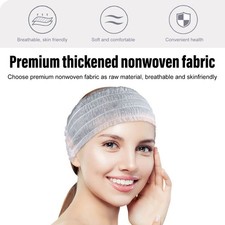 100pcs Disposable Spa Headband Soft Elastic Nonwoven Facial Hair Band For Mak AU
