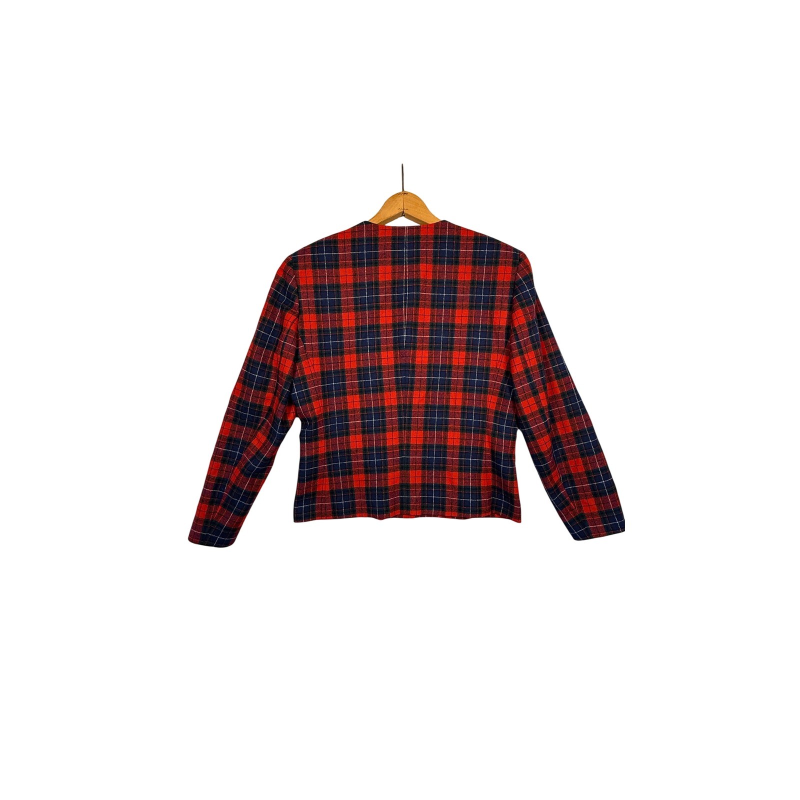 Size 8,Pendleton Wool Blazer Jacket Plaid Red Blu… - image 2