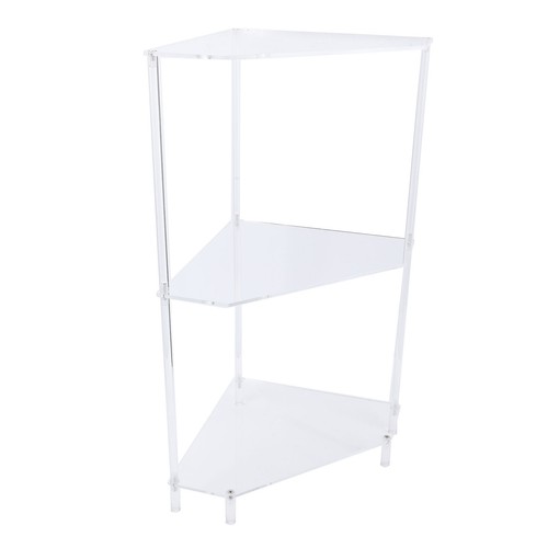 Table 3 Tier Triangular Acrylic Corner Side Table Small Corner Side Table B TU - Picture 3 of 12