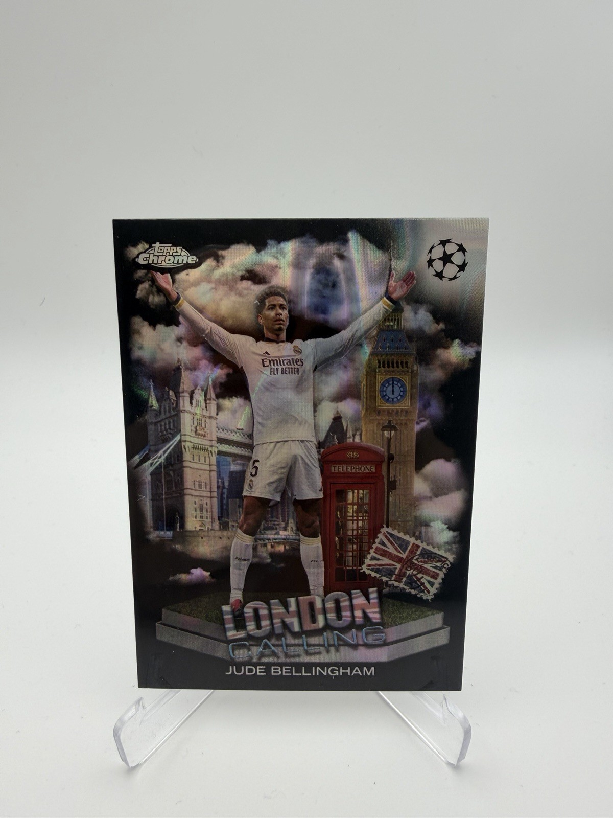 2023-24 Topps Chrome UCC Jude Bellingham London Calling Black Lava SSP