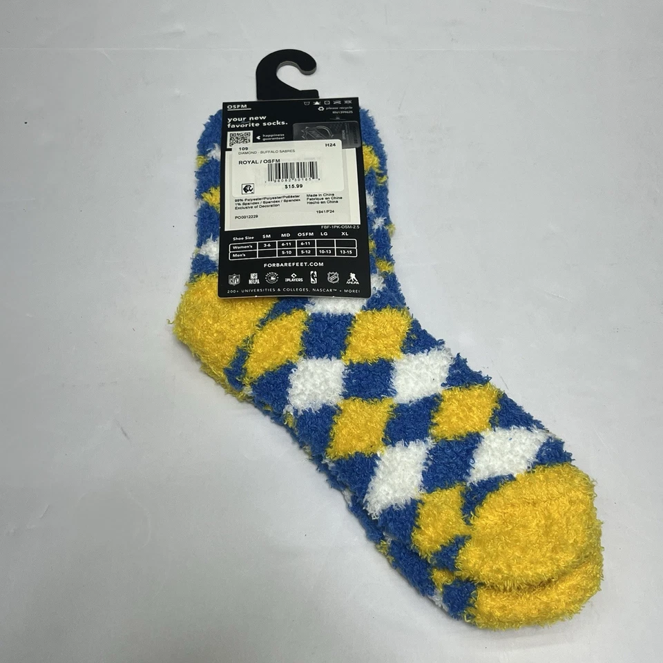 For Bare Feet Buffalo Sabres Argyle Cozy Socks One Size Fits Most Blue And Gold - Image 4 of 4