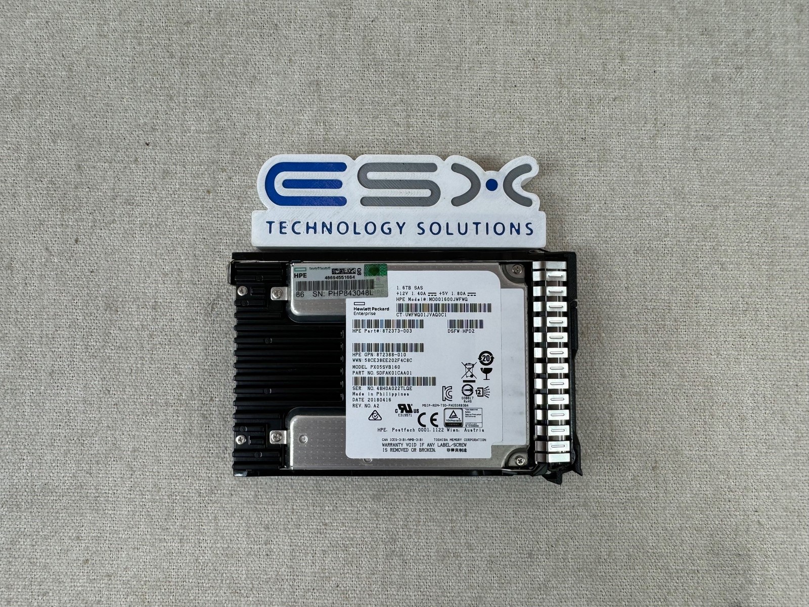 HP 872509-001 1.6TB 12Gb/s Mix Use 2.5” SAS SSD Solid State Drive ...