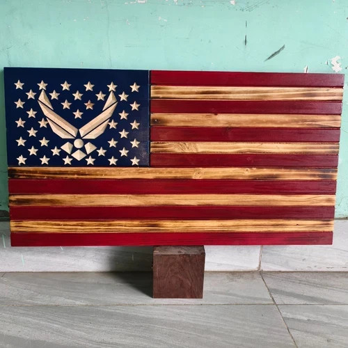 Wooden American Flag, Patriotic Flag, Charred American Flag, Rustic Designer - Picture 5 of 5