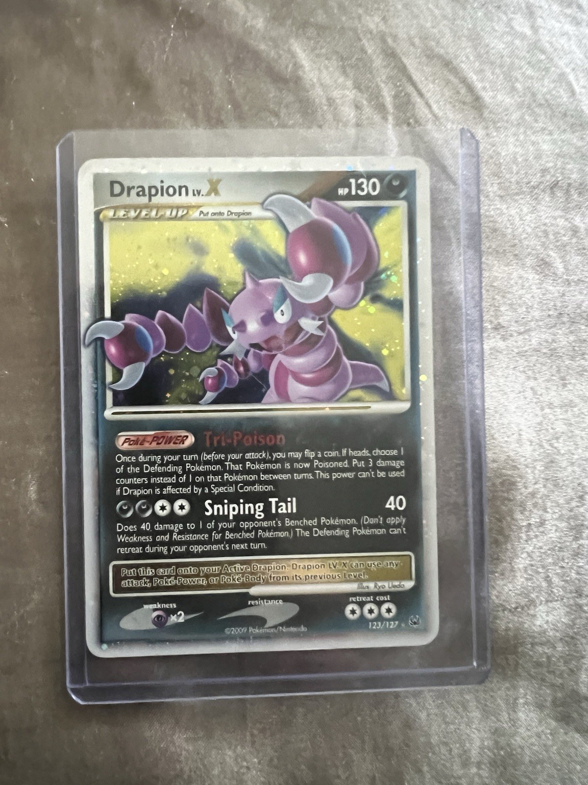 Pokemon Drapion LV.X 123/127 Platinum Holo Ultra Rare 130 HP ENG