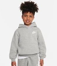 Nike Sportswear Club Fleece Little Kids' Pullover Hoodie Dark Grey Size Large