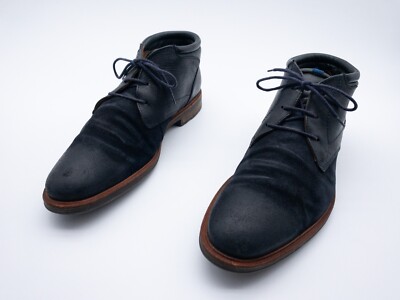 LLOYD Herren Schnürboots Boots Stiefelette Leder blau Gr 42,5 EU Art 14765-30