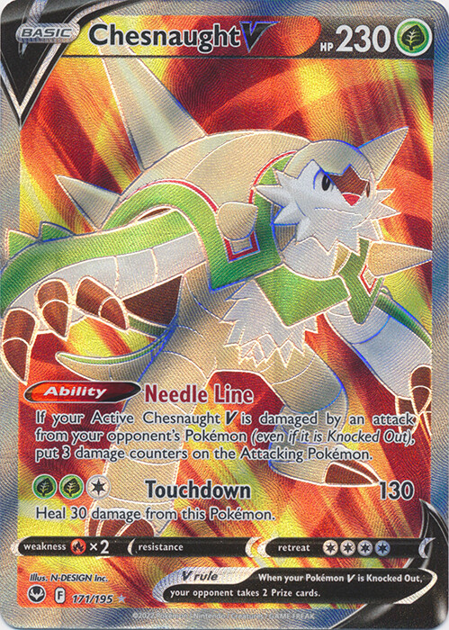 Chesnaught V (Full Art) - 171/195 Ultra Rare Silver Tempest NM Pokemon TCG  | eBay