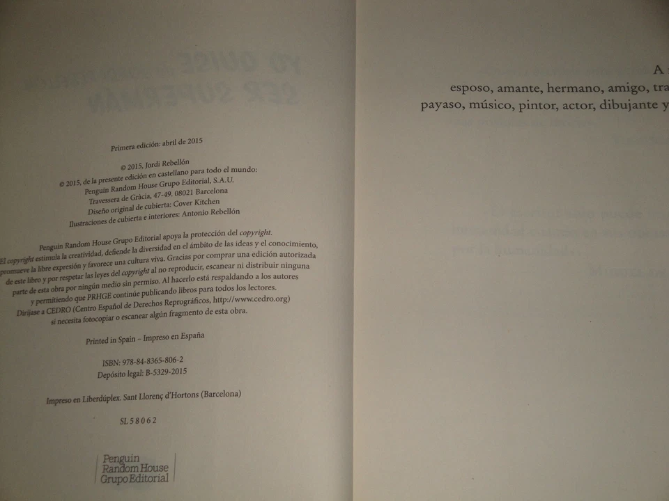 YO QUISE SER SUPERMAN POR JORDI REBELLON LIBRO 1ª PRIMERA EDICION DEL AÑO 2015 - Imagen 3 de 4