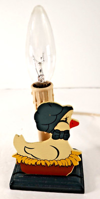 Vintage Mother Goose Candle Light Handmade Nightlight Lamp Nursery Decor Blue