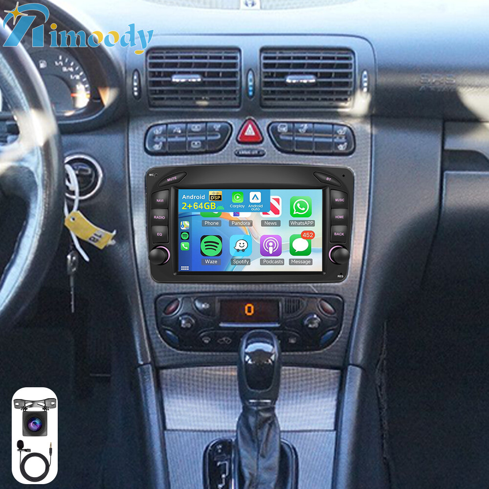 KAM 64GB Android 15 Autoradio GPS Für Mercedes Benz CCLKG W203 C209 W463 W639