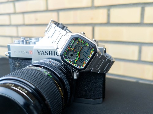 Hand-Painted Casio AE-1200 Mod Neon Green & Orange - Casio Royale - AE-1200WHD - Picture 5 of 5