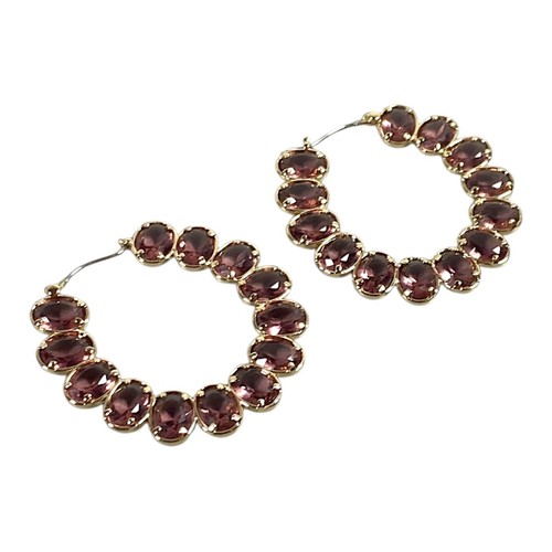 Crystal Hoop Earrings 40mm Gold Plated Oversized  Couture Glam Party  Event VTG - Bild 13 von 15