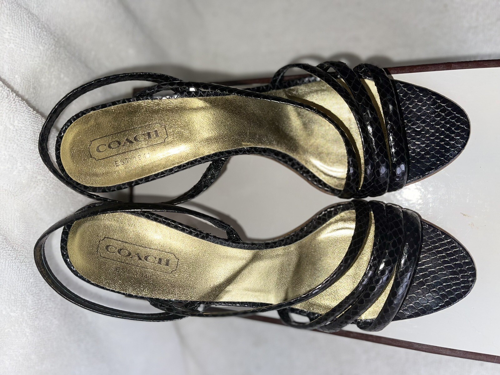 COACH PYTHON snakeskin strappy heels, Beatriz A30… - image 3