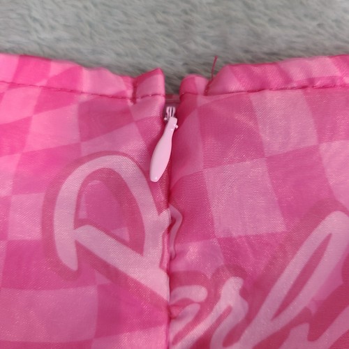Girl's Pink Barbie Logo Puff Dress Size XL 14 Balloon Sleeves Tulle Puff Skirt - Picture 10 of 11