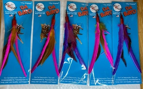 GO CAT DA BIRD TURKEY FEATHER REFILL INTERACTIVE KITTEN TOYS CAT COUNT OF 5 - Picture 8 of 9