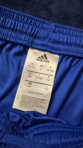 Kids size large Blue Adidas track pants with drawstring waist #athleisure - Picture 2 of 5