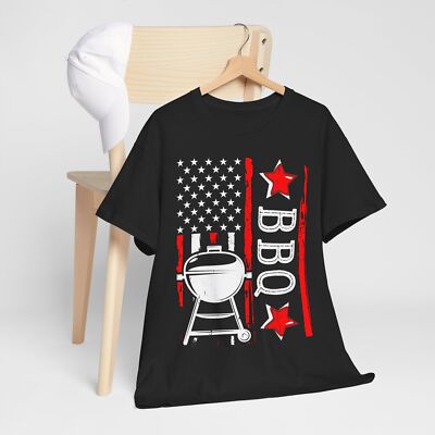 American Flag BBQ T-Shirt Fathers Day Dad Shirt 