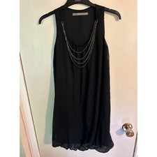 Zara Black Dress Sleeveless Chain Necklace Detail Polyester XS