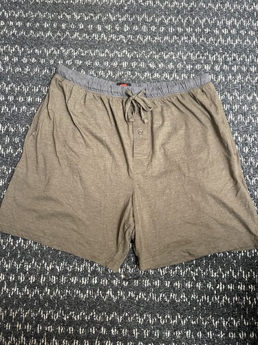Men's Green HANES Lounge Shorts Large with Pockets! Button Fly Pre-Owned NICE! - Picture 7 of 11