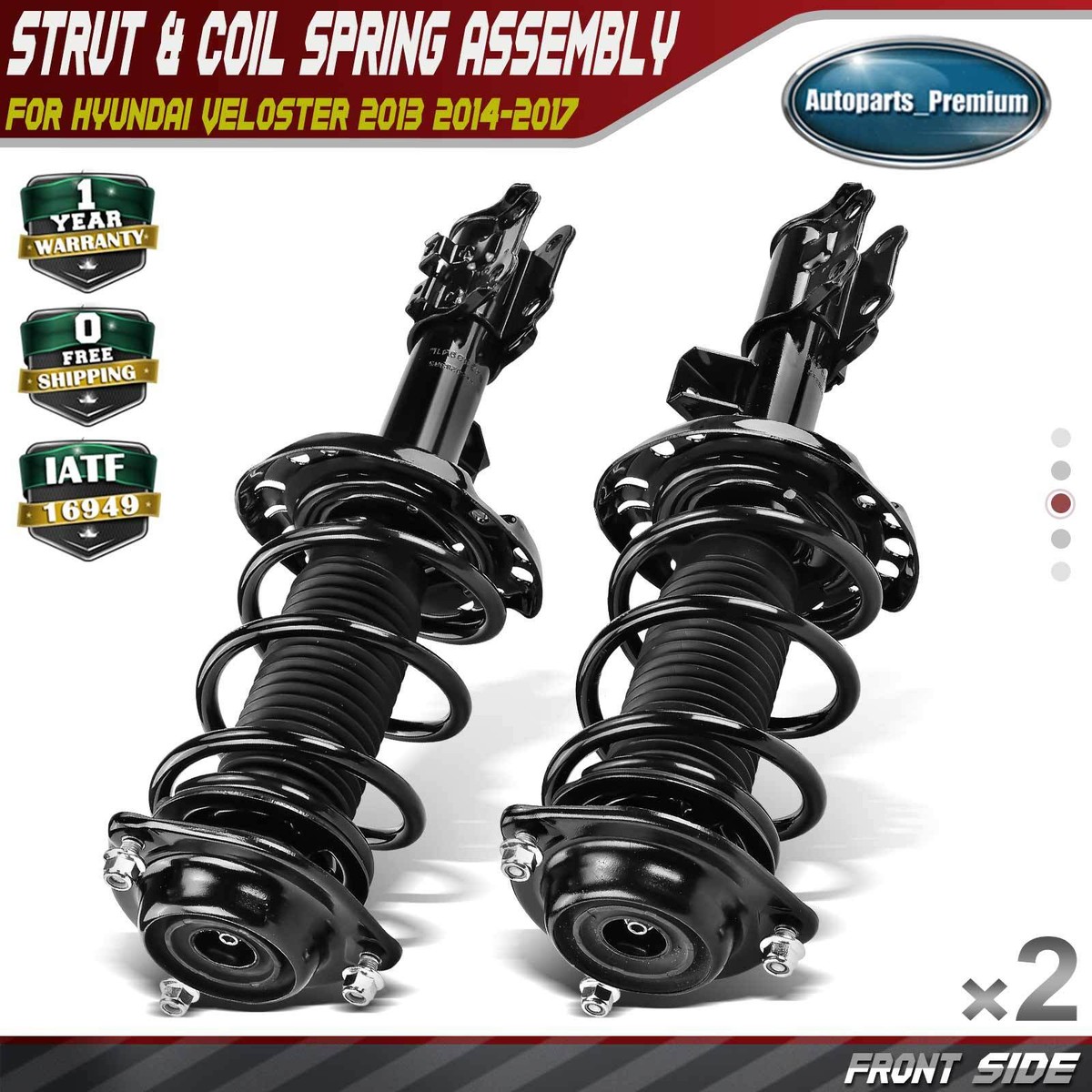 2x Front Complete Strut & Coil Spring Assembly for Hyundai