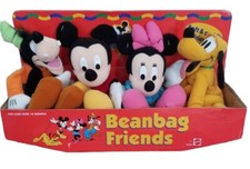 Vintage Mattel Mickey For Kids Plush Beanbag Friends Set In Original Box NOS
