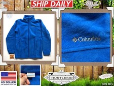 Columbia Blue Full Zip Long Sleeve Fleece Boys Large L Jacket Coat 14-16 Pockets