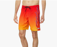 New HURLEY sz 36 Phantom ECO NASCAR FLAMES 18 board shorts swim trunks cars red