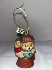 Jasco Caring Critters Chimer Christmas Porcelain Ornament - Papa and Baby Bear