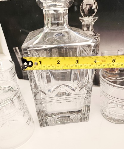 Royal Limited Fine Crystal Whiskey Set Large Decanter & 8 Old Fashioned Glasses - Picture 9 of 11
