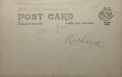 Vintage Postkarte Point Aussichtslager Hufeisen aufstellen schwarz-weiß - Bild 2 von 4