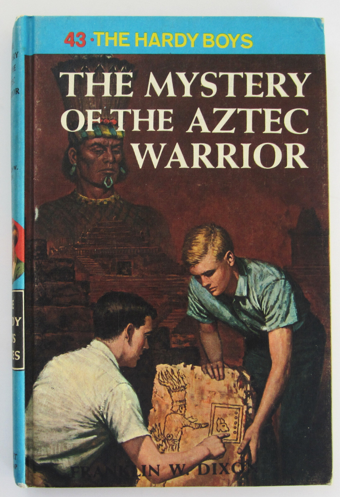 Hardy Boys Mystery Of Aztec Warrior 1975 PRINTING Hardcover Book #43 White Multi