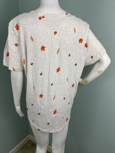 NWT Women's LOFT S/S Acorn Leaf Everyday V-Neck Tee Top Sz XL Extra Large - Picture 9 of 11